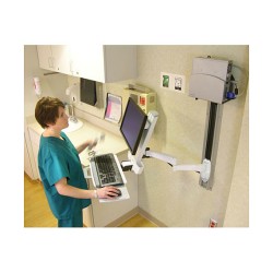 ERGOTRON Combo Arm der Serie 200 weiss fuer LCD bis 61cm 24 Zoll Tastatur Maus Handballenauflage und Barcode Lesegeraet