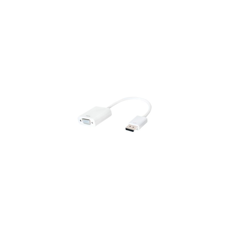 LogiLink DisplayPort 1.2 to VGA Active Adapter - CV0059B - 15cm Cable, White, up to 1920x1200