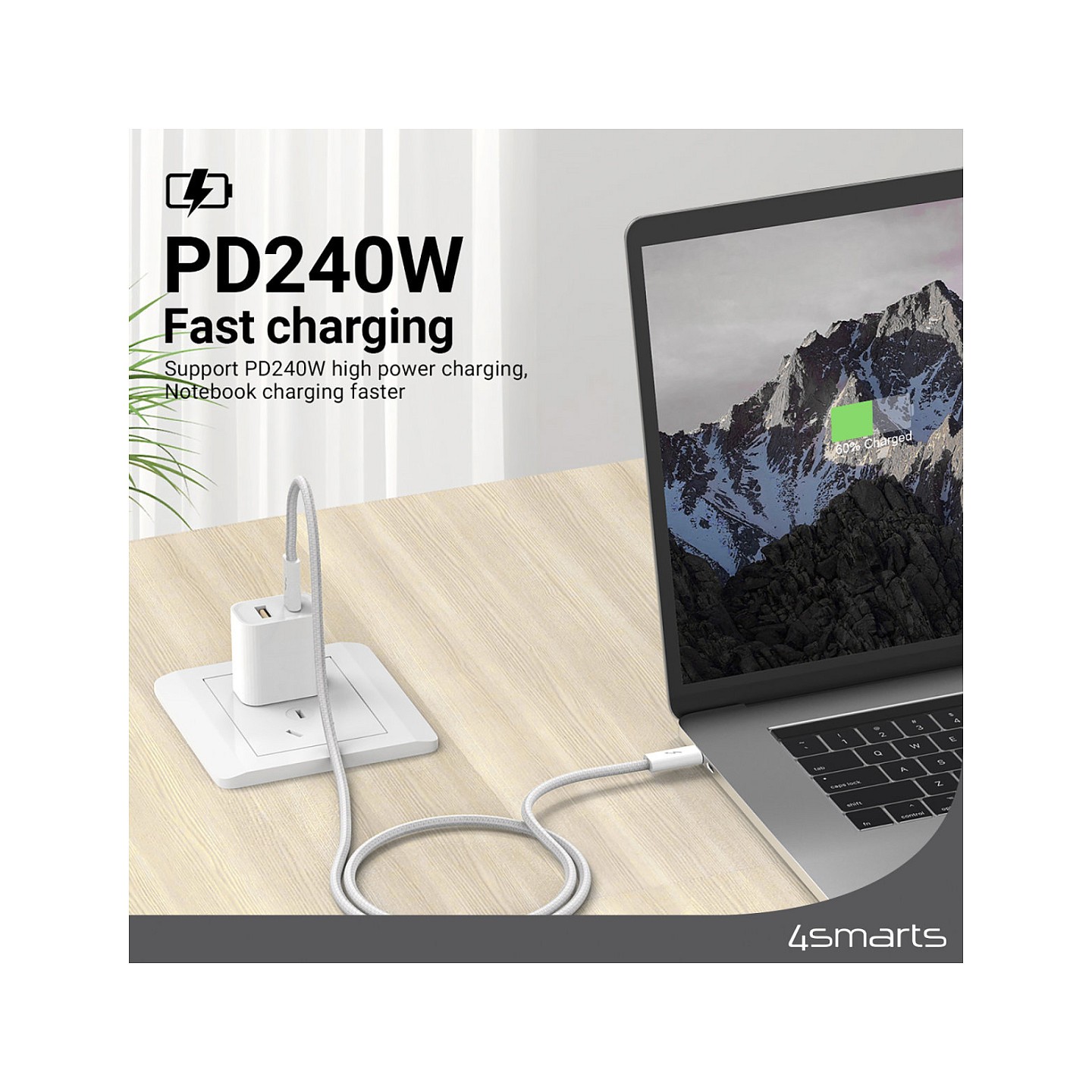 4smarts USB-C Kabel PremiumCord 240W 1.5m. wei — Buy in Cyprus with Fast Delivery