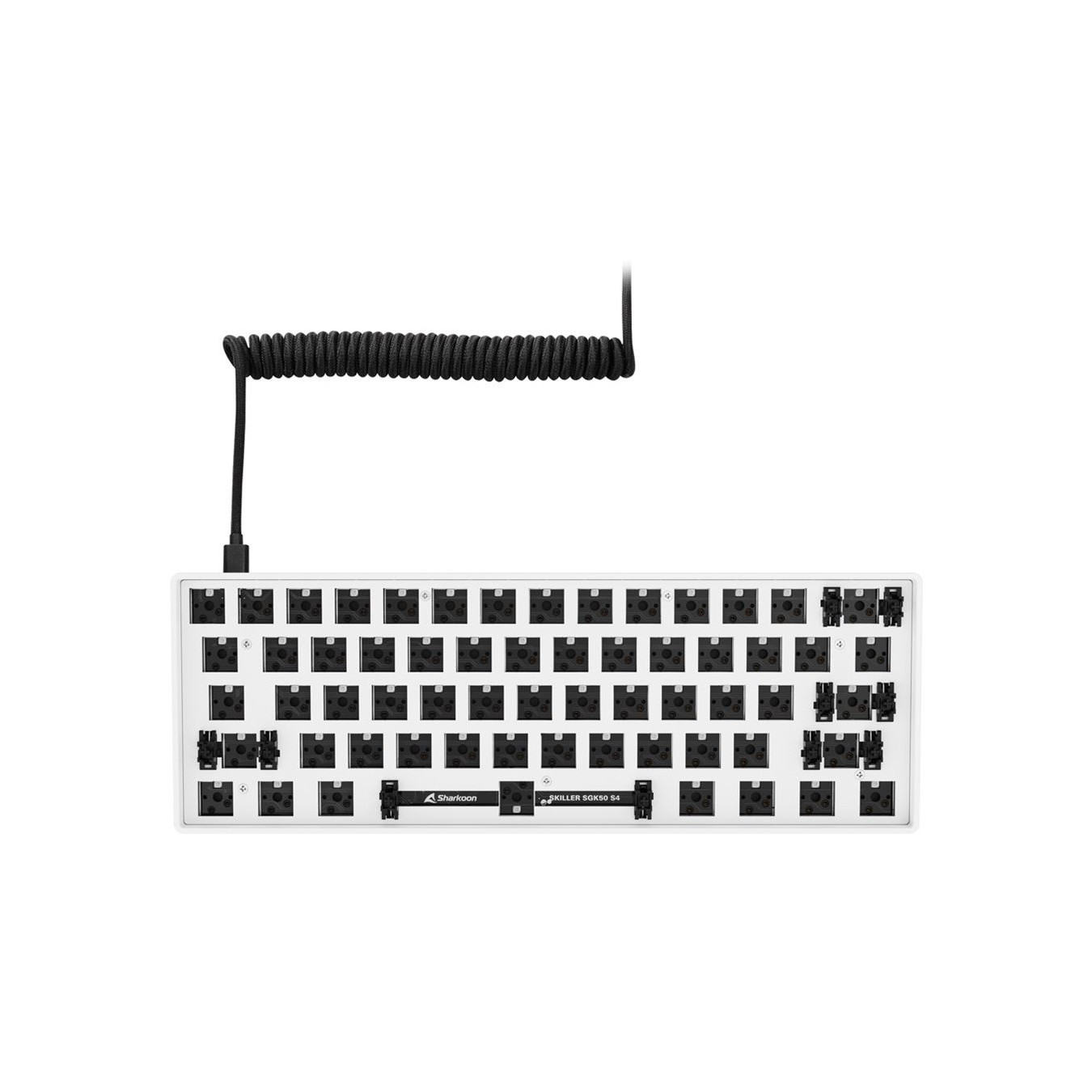Sharkoon SKILLER SGK50 S4 Barebone - 60% ANSI Keyboard, RGB LED, 32KB Onboard Memory, White, USB-C
