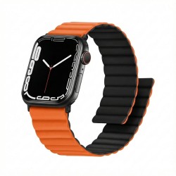 Premium Plus Armband für Apple Watch. Orange Schwarz. 40mm. 41mm. 38mm. 42mm (Series 10). GA-MAG-BNDA-PP-OMS