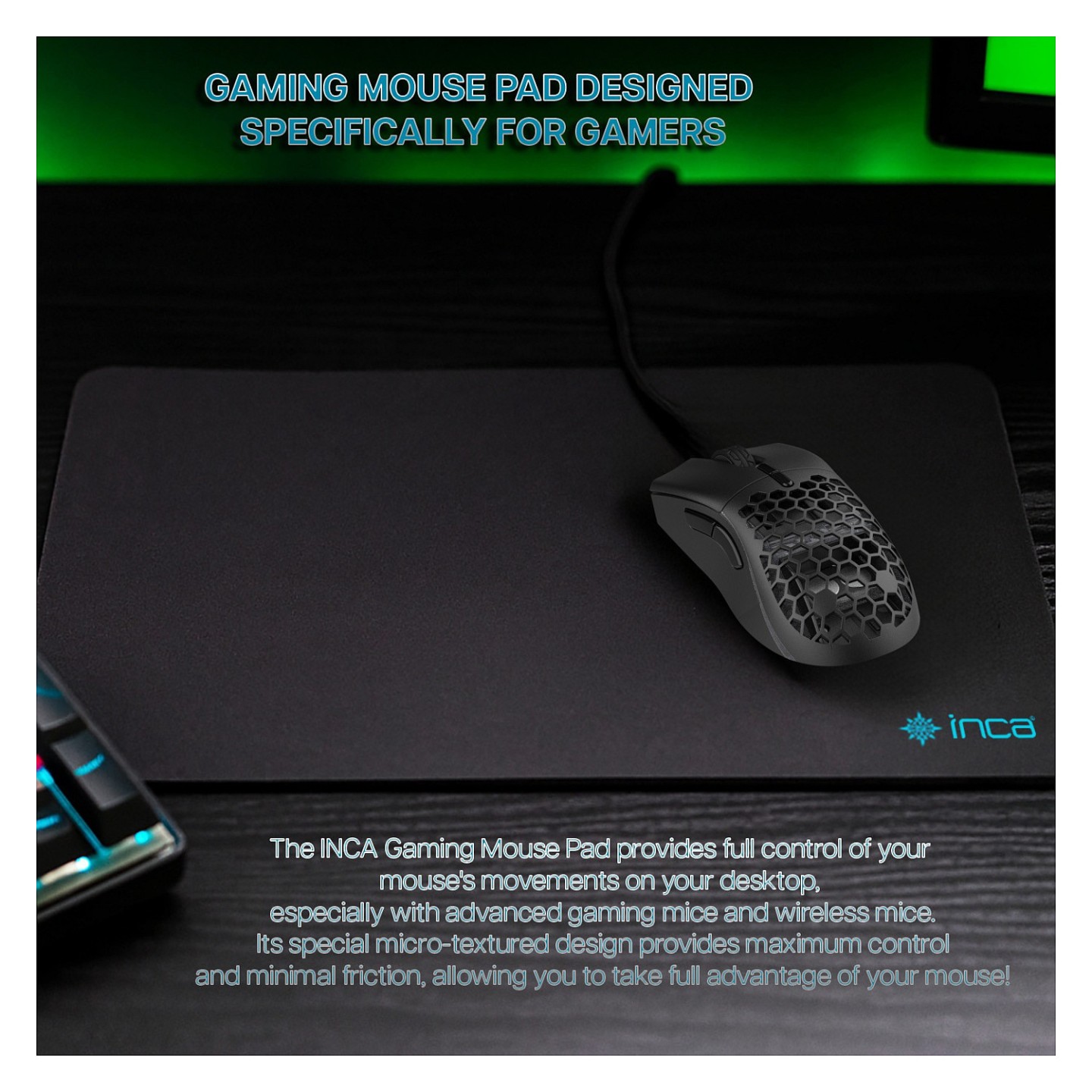 INCA Gaming Mauspad IMP-020. 270x350x3mm. schwarz — Buy in Cyprus with Fast Delivery