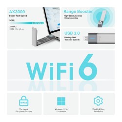 TP-Link Archer TX50UH AX3000 H.G.Dual Band Wi-Fi 6 USB Adapter — Buy in Cyprus with Fast Delivery