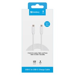 Sandberg USB-C (ST-ST) 2m Anschlusskabel Weiß — Buy in Cyprus with Fast Delivery