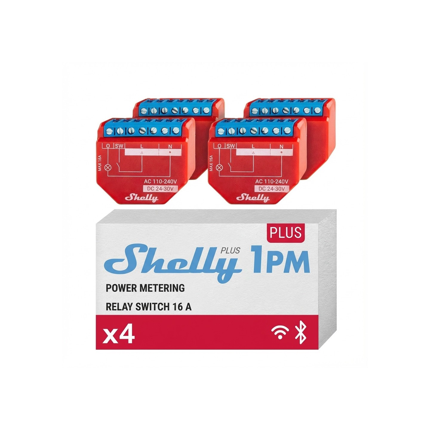 Shelly Relais '1PM Gen4 4er Pack' max 16A 1 Kanal Messfunktion WLAN Matter Zigbee Bluetooth — Buy in Cyprus with Fast Delivery