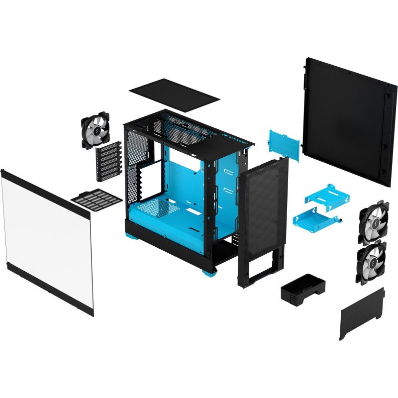 Buy Fractal Design Pop Air RGB Core TG - Mid Tower Case - Black/Cyan, Tempered G... in Cyprus, Nicosia, Limassol, Larnaka, Pafos