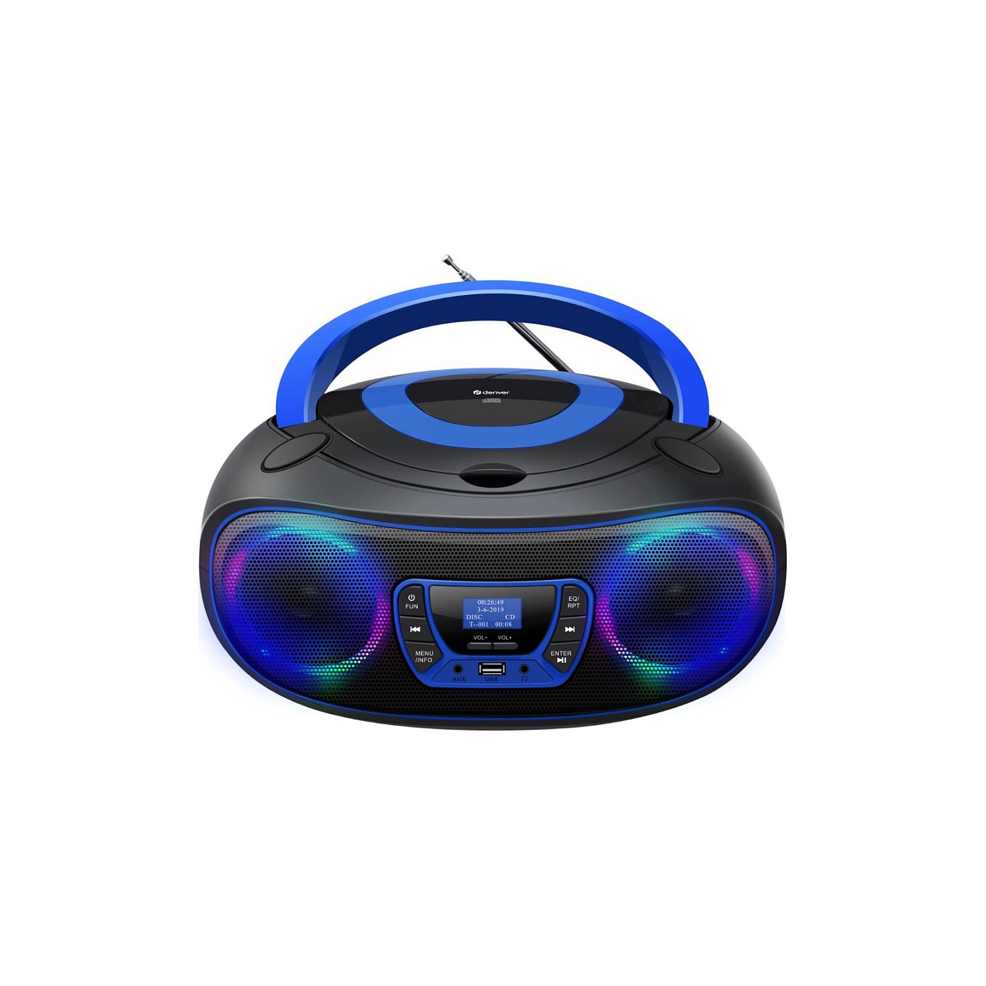 Denver DAB+ Boombox Mit DAB+ FM-Radio. Bluetooth-Funktion.blue — Buy in Cyprus with Fast Delivery