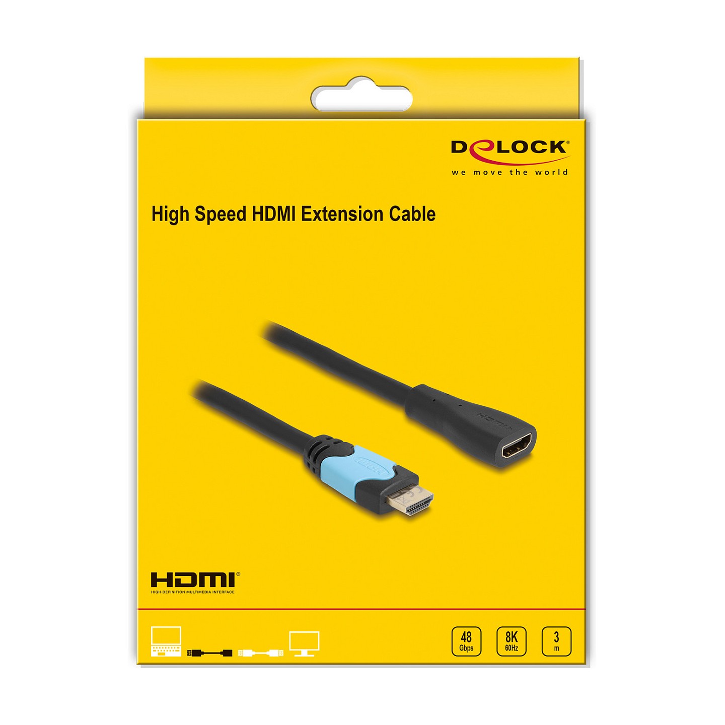 DELOCK High Speed HDMI Verlngerungskabel 48 Gbps 8K 60Hz 3m — Buy in Cyprus with Fast Delivery