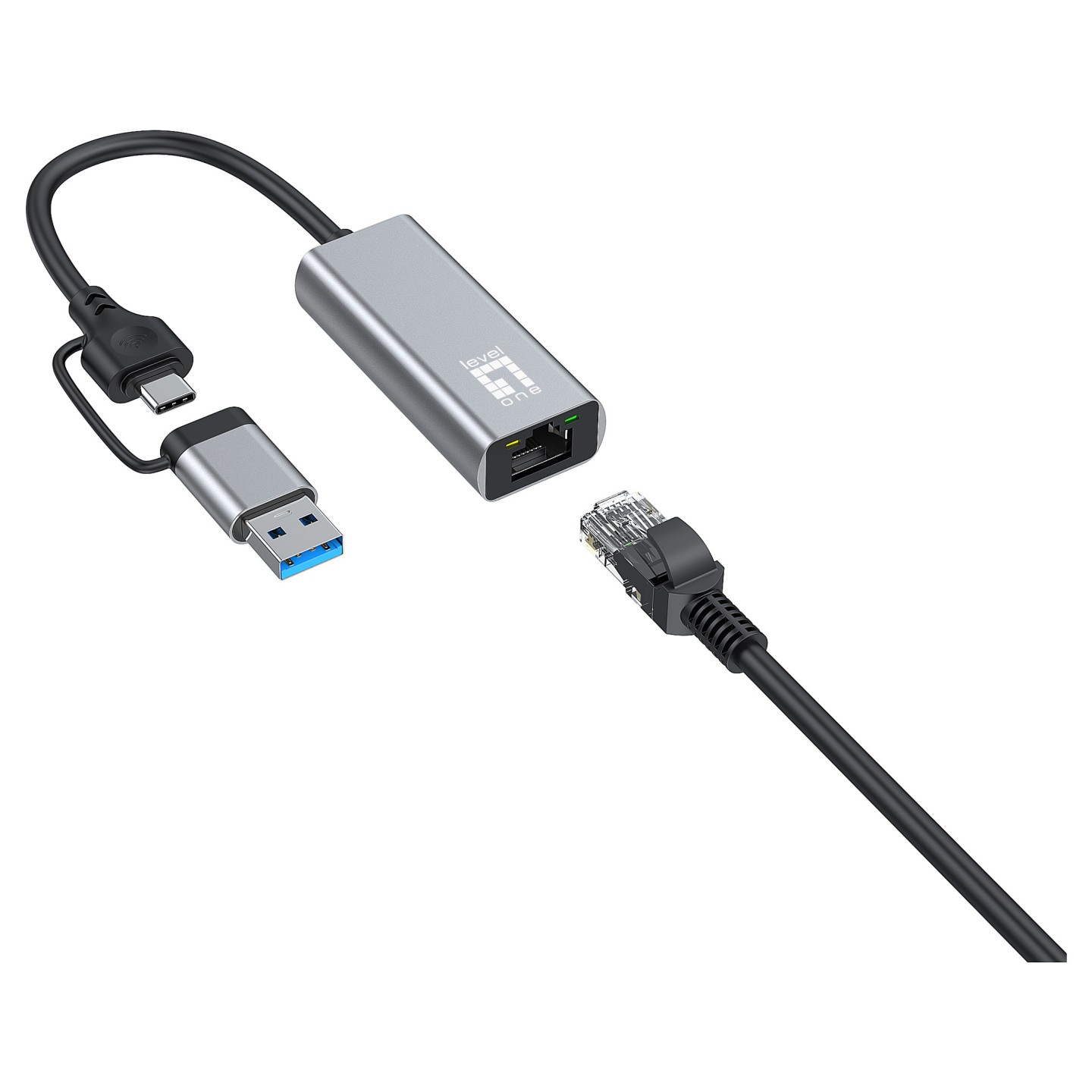 Adapter USB-C + USB-A - to RJ45 10 100 1000 2500 gr — Buy in Cyprus with Fast Delivery