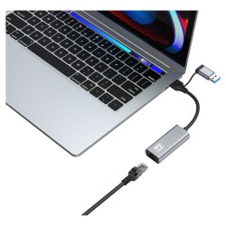 Adapter USB-C + USB-A - to RJ45 10 100 1000 2500 gr — Buy in Cyprus with Fast Delivery