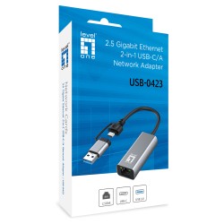 Adapter USB-C + USB-A - to RJ45 10 100 1000 2500 gr — Buy in Cyprus with Fast Delivery