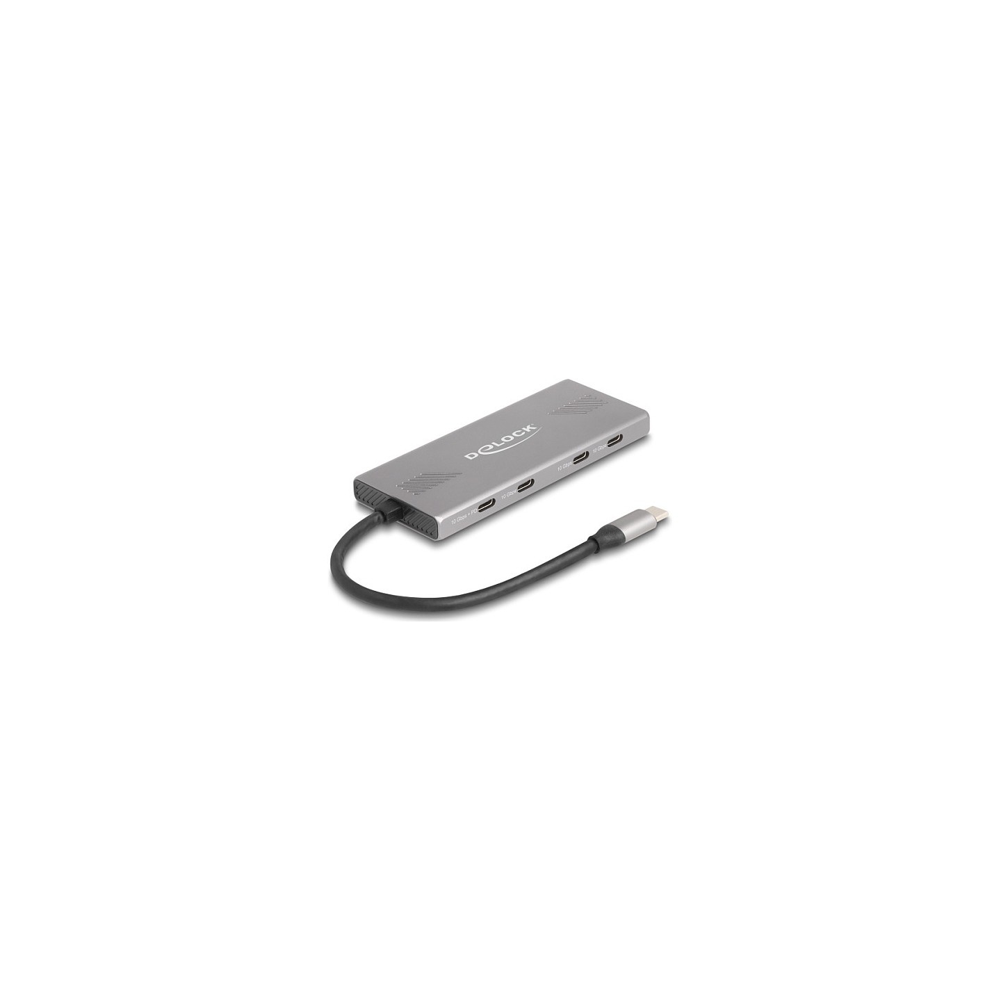 DELOCK 7 Port USB Hub 10 Gbps mit 4 x USB Type-C Buchse und 3 x USB Typ-A Buchse mit PD 80 W