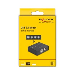DELOCK USB 2.0 Switch für 4 PC an 4 Geräten — Buy in Cyprus with Fast Delivery