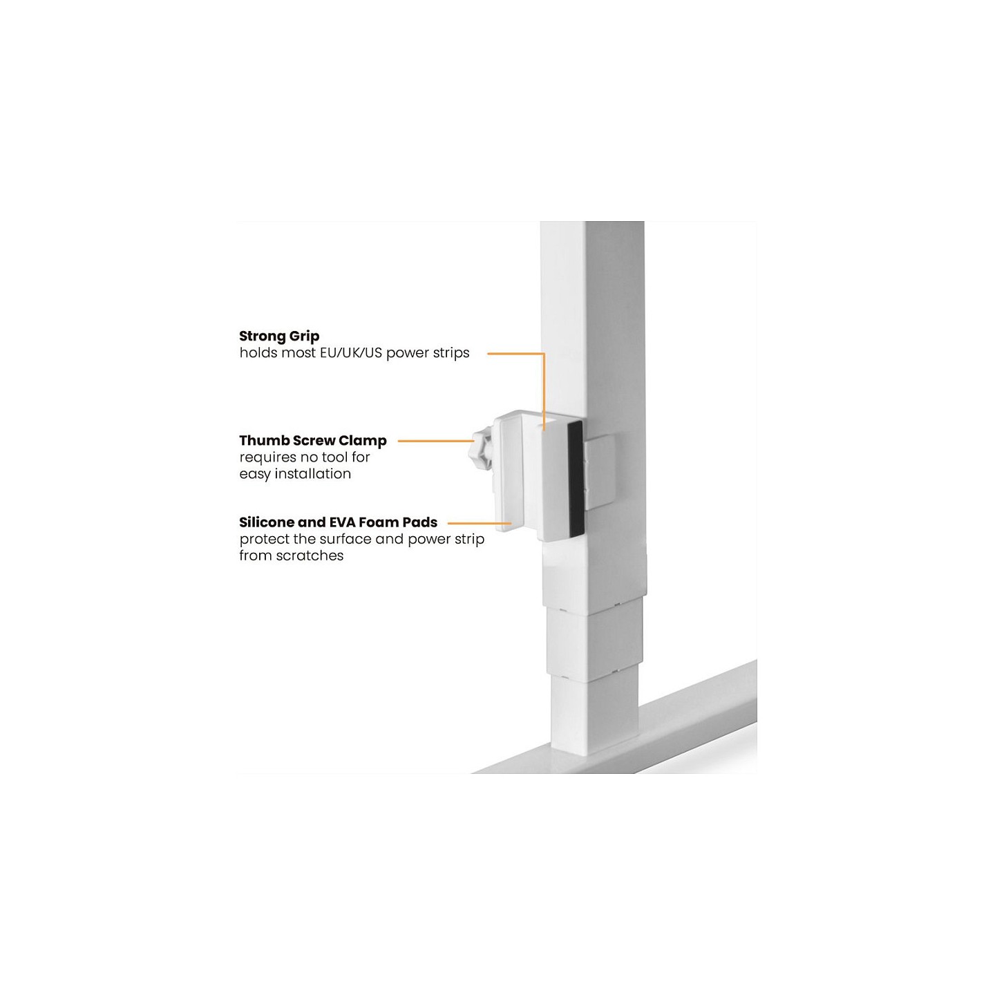 VALUE Tischfuss-Klemme fur Steckdosenleiste weiss — Buy in Cyprus with Fast Delivery