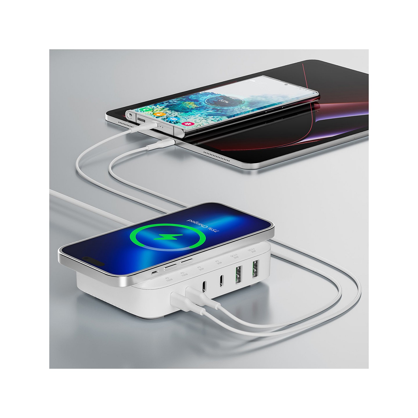 4smarts 7in1 GaN Ladestation 100W Wireless Charger. wei — Buy in Cyprus with Fast Delivery