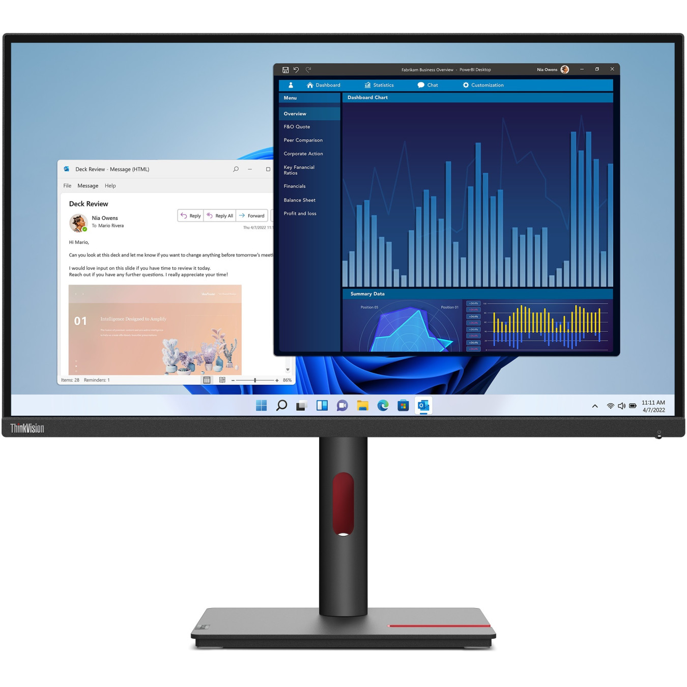 Lenovo ThinkVision T27p-30 - 27in 4K UHD IPS Monitor, USB-C 90W PD, HDMI 2.0 & DP1.4, Height-Adjustable Stand, Black