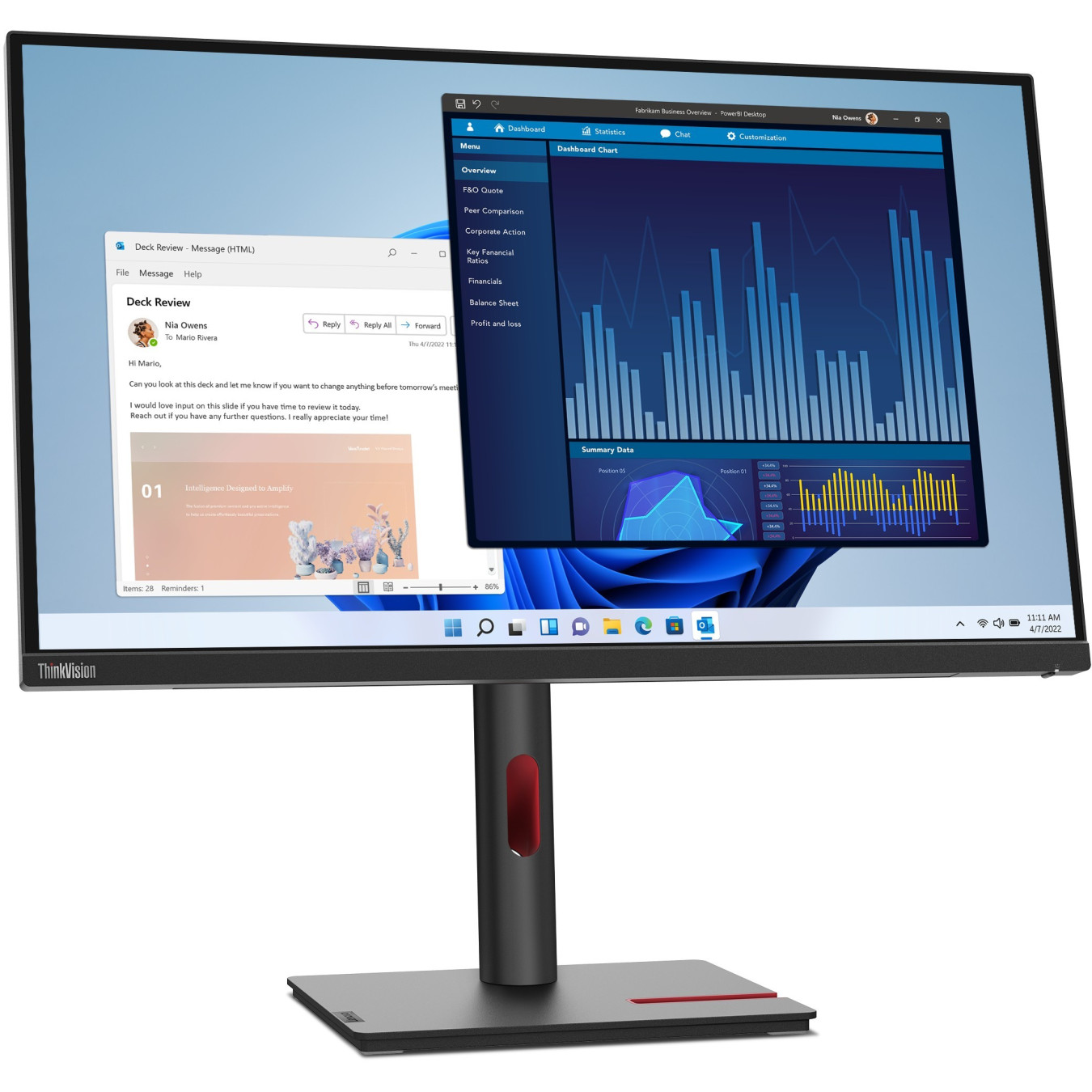 Lenovo ThinkVision T27p-30 - 27in 4K UHD IPS Monitor, USB-C 90W PD, HDMI 2.0 & DP1.4, Height-Adjustable Stand, Black