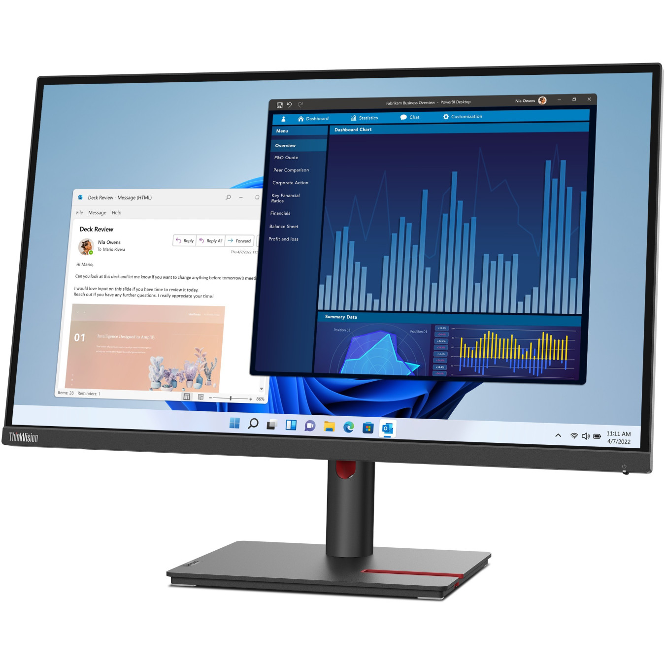 Lenovo ThinkVision T27p-30 - 27in 4K UHD IPS Monitor, USB-C 90W PD, HDMI 2.0 & DP1.4, Height-Adjustable Stand, Black