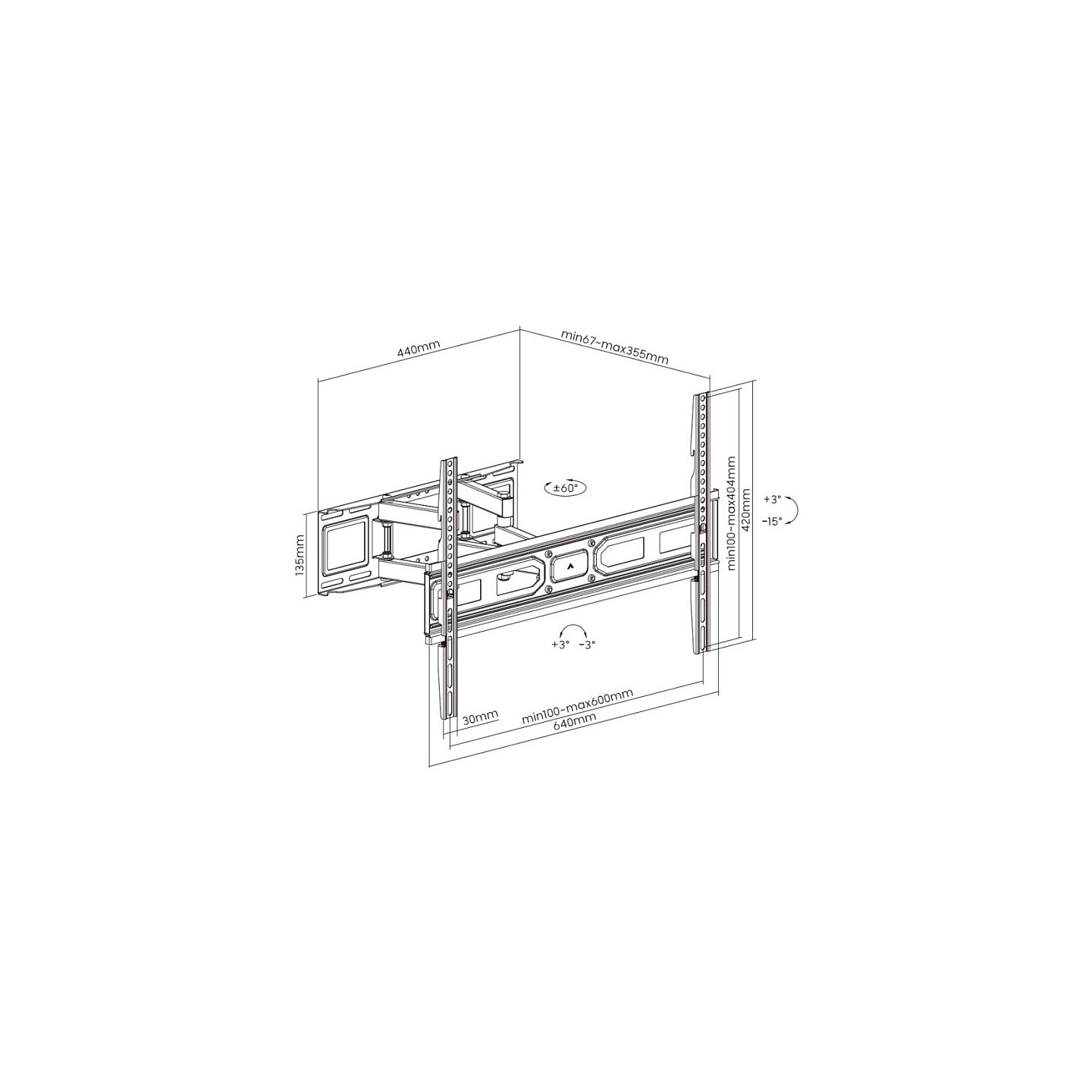 Equip Wandhalterung 37'-80' 1TFT V.bewegl.3Gelenke 40Kg sw retail — Buy in Cyprus with Fast Delivery