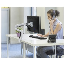 ERGOTRON LX LCD Arm fuer Tischmontage weiss bis 81cm 32Zoll Display anheben bis 33cm 2.3-11.3kg belastbar VESA 75x75 ...