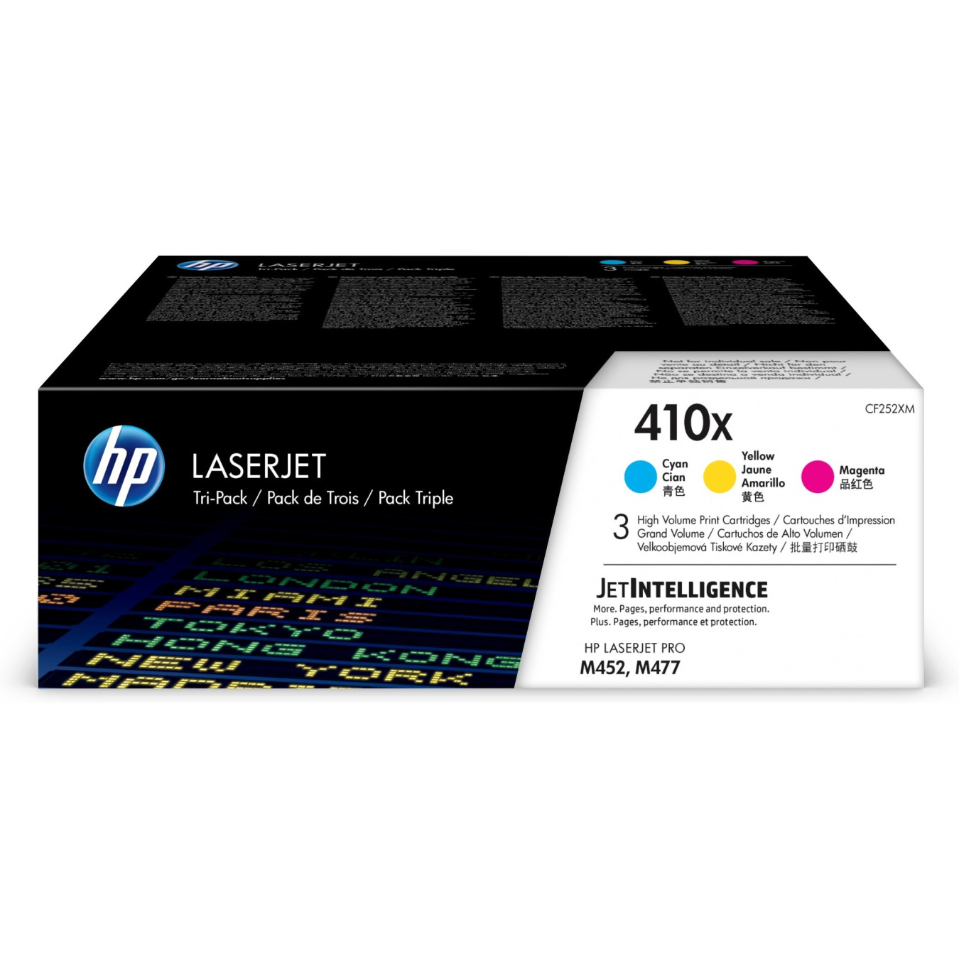 HP 410X (CF325XM) Original High-Yield Toner 3-Pack - Cyan, Magenta, Yellow - 5,000-page Cartridges