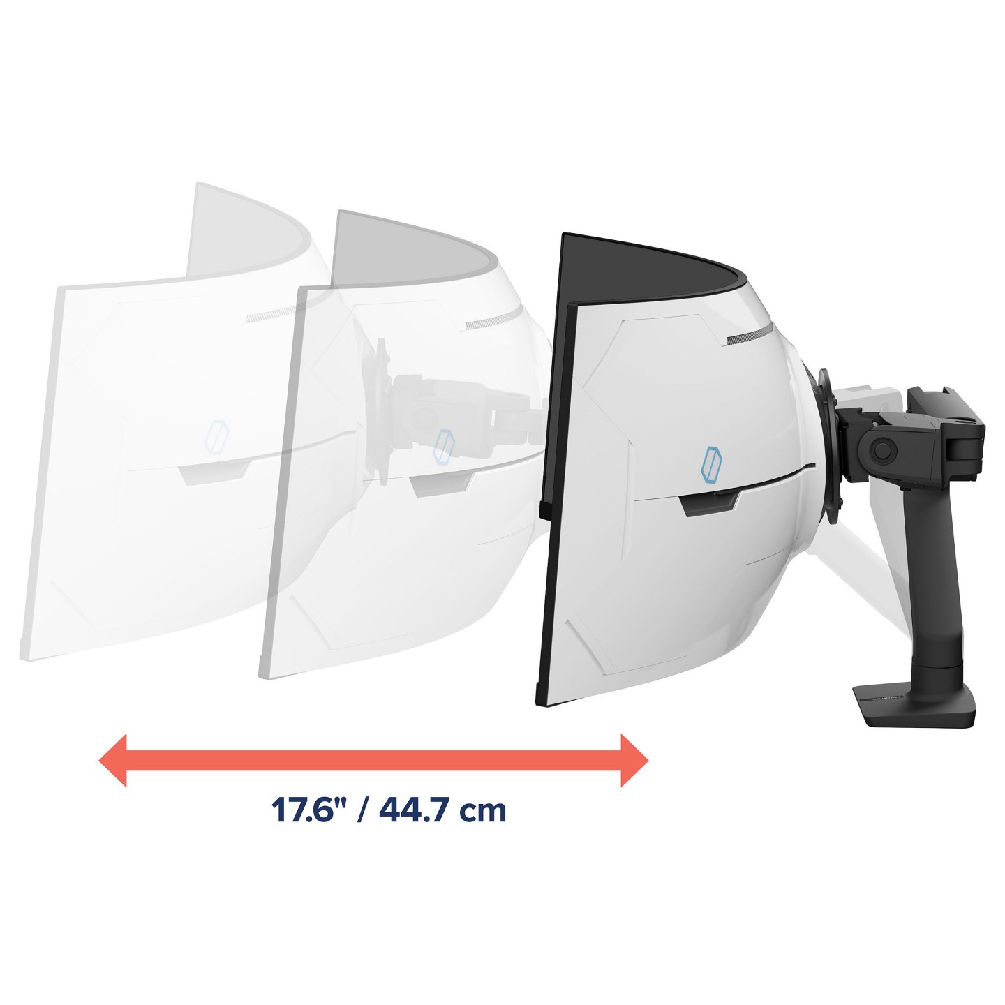 Ergotron HX Monitor Arm mit VHD-Gelenk. Tischhalterung (schwarz (matt). fr 1000 R Curved Monitore)