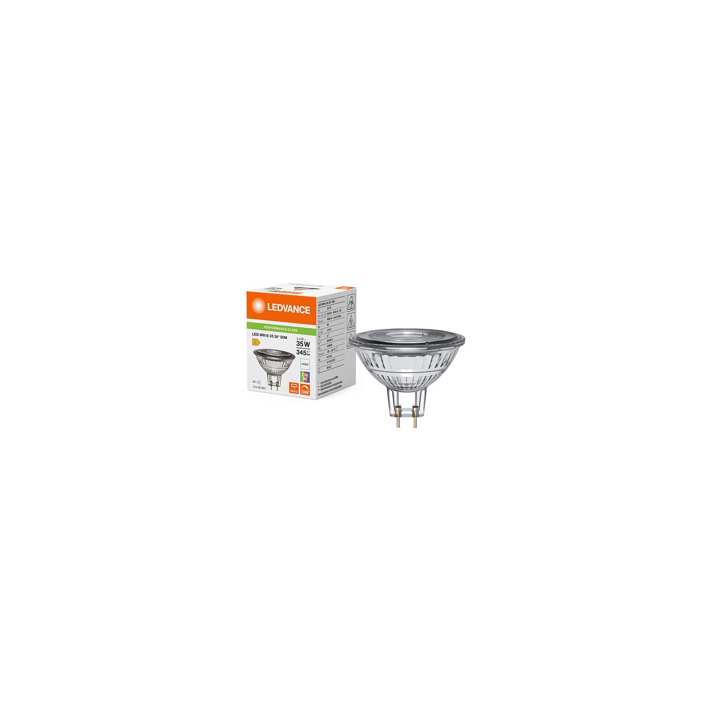 Osram LED MR16 35 36° DIM P 3.4W 940 GU5.3 Dimmbare Niedervolt-LED-Reflektorlampen — Buy in Cyprus with Fast Delivery