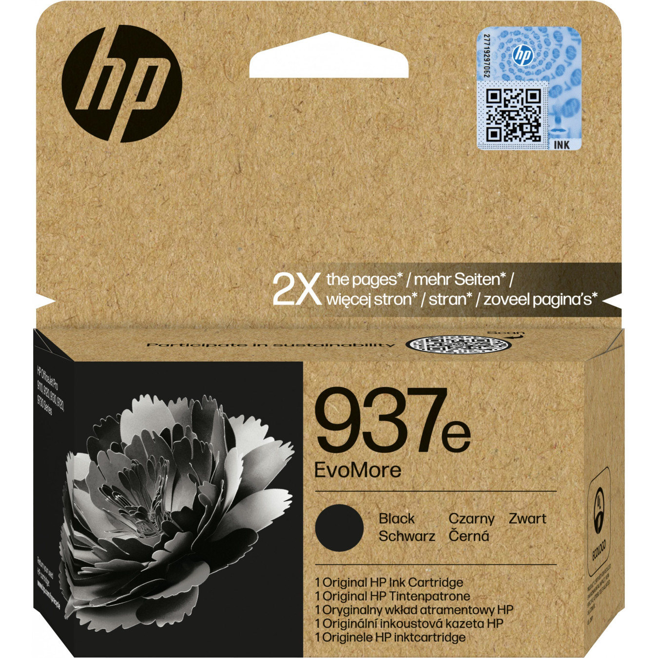 HP 937e EvoMore - Original Black Ink Cartridge (High/XL Yield, ~2,500 pages) — Buy in Cyprus with Fast Delivery