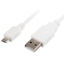 Buy USB 2.0 A to Micro-B Cable - 1.5m - White, Male-to-Male, 28 AWG, Shielded in Cyprus, Nicosia, Limassol, Larnaka, Pafos