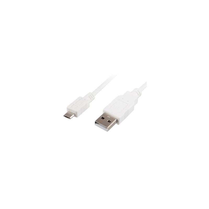 Buy USB 2.0 A to Micro-B Cable - 1.5m - White, Male-to-Male, 28 AWG, Shielded in Cyprus, Nicosia, Limassol, Larnaka, Pafos