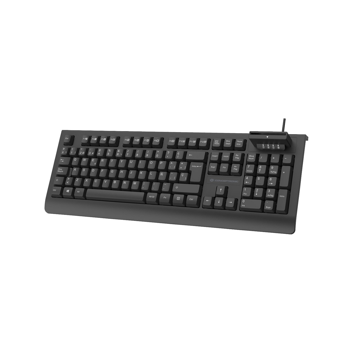 CONCEPTRONIC USB Tastatur.Smart ID-Kartenleser spanisch sw — Buy in Cyprus with Fast Delivery