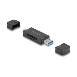 Delock Card Reader USB 5 Gbps USB Type-CTM Typ-A für SD und Micro SD Speicherkarten schwarz