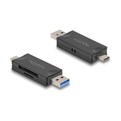 Delock Card Reader USB 5 Gbps USB Type-CTM Typ-A für SD und Micro SD Speicherkarten schwarz
