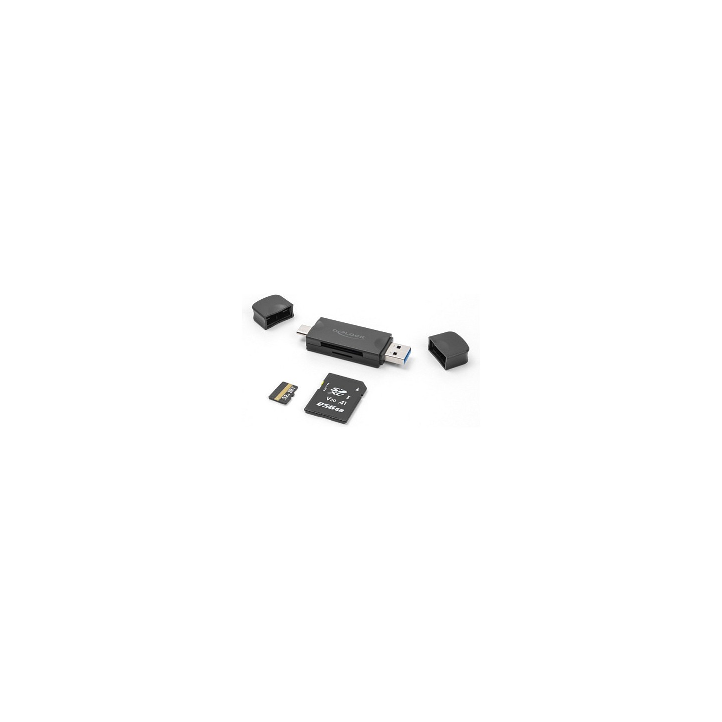 Delock Card Reader USB 5 Gbps USB Type-CTM Typ-A für SD und Micro SD Speicherkarten schwarz
