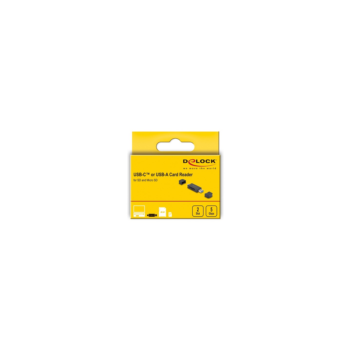 Delock Card Reader USB 5 Gbps USB Type-CTM Typ-A für SD und Micro SD Speicherkarten schwarz