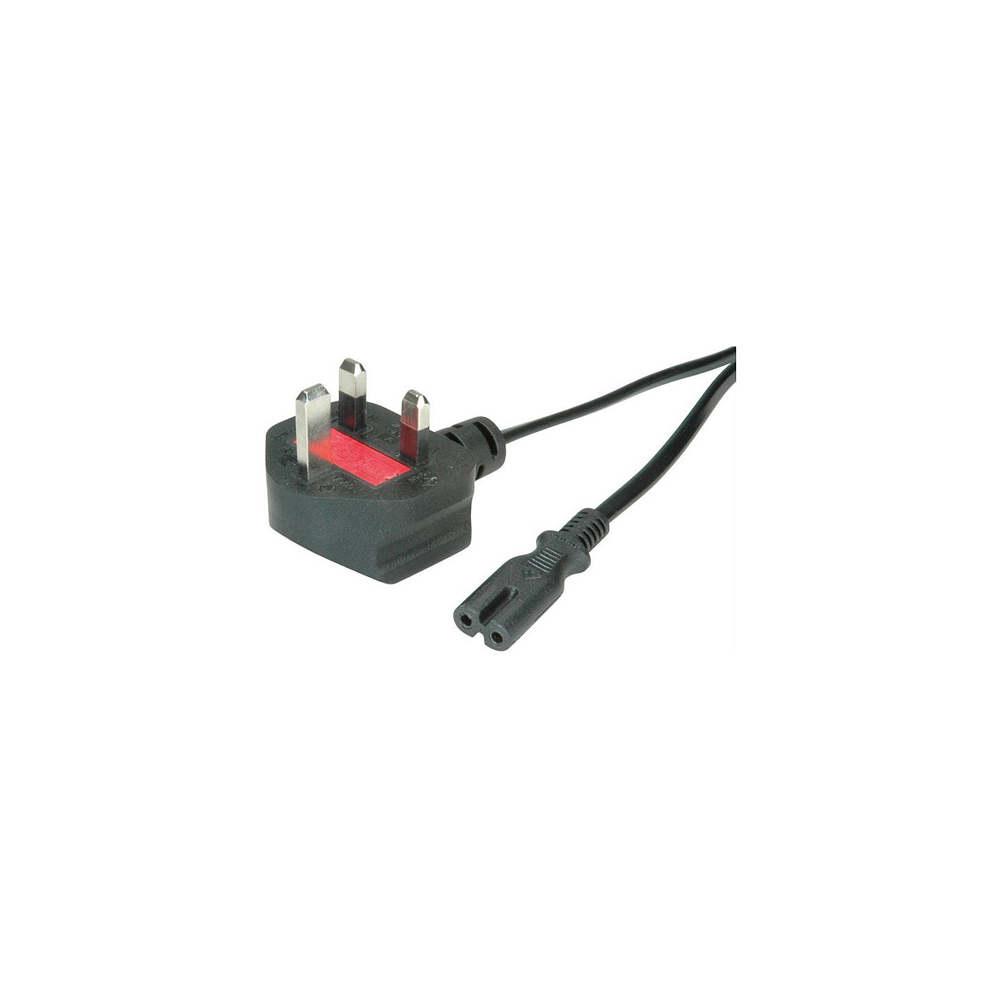 VALUE UK Netzkabel auf Euro-Flachstecker C7. 2pol.. schwarz. 1.95 m — Buy in Cyprus with Fast Delivery