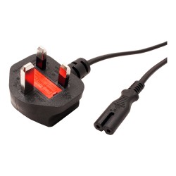 VALUE UK Netzkabel auf Euro-Flachstecker C7. 2pol.. schwarz. 1.95 m — Buy in Cyprus with Fast Delivery