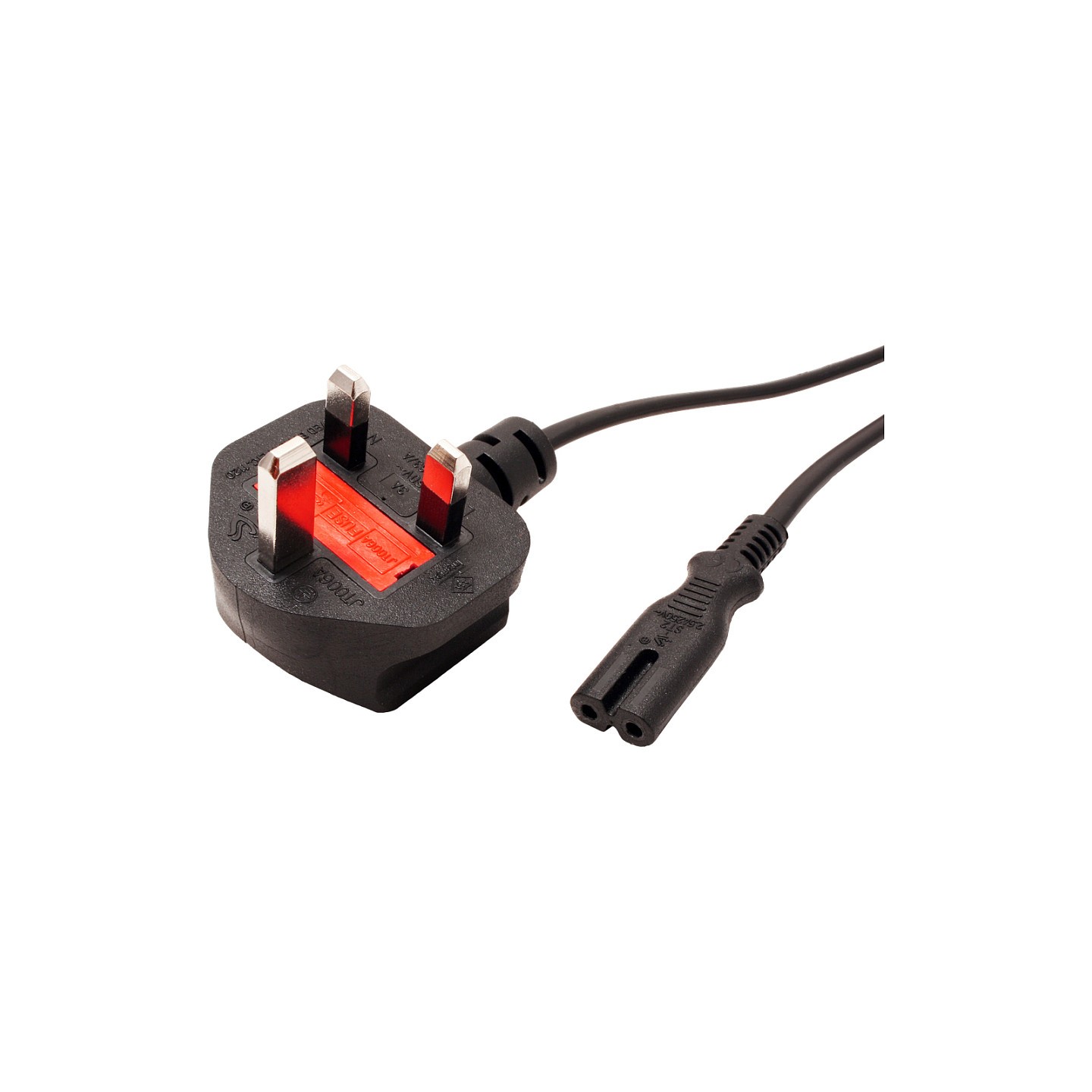 VALUE UK Netzkabel auf Euro-Flachstecker C7. 2pol.. schwarz. 1.95 m — Buy in Cyprus with Fast Delivery