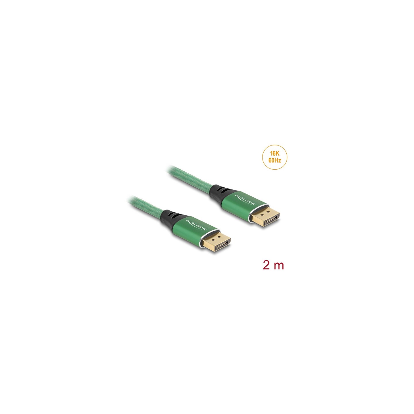 DELOCK DisplayPort Kabel 16K 60 Hz 2m grun Metall — Buy in Cyprus with Fast Delivery