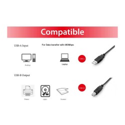 Equip USB Kabel 2.0 A-B St St 2.00m schwarz Polybeutel — Buy in Cyprus with Fast Delivery