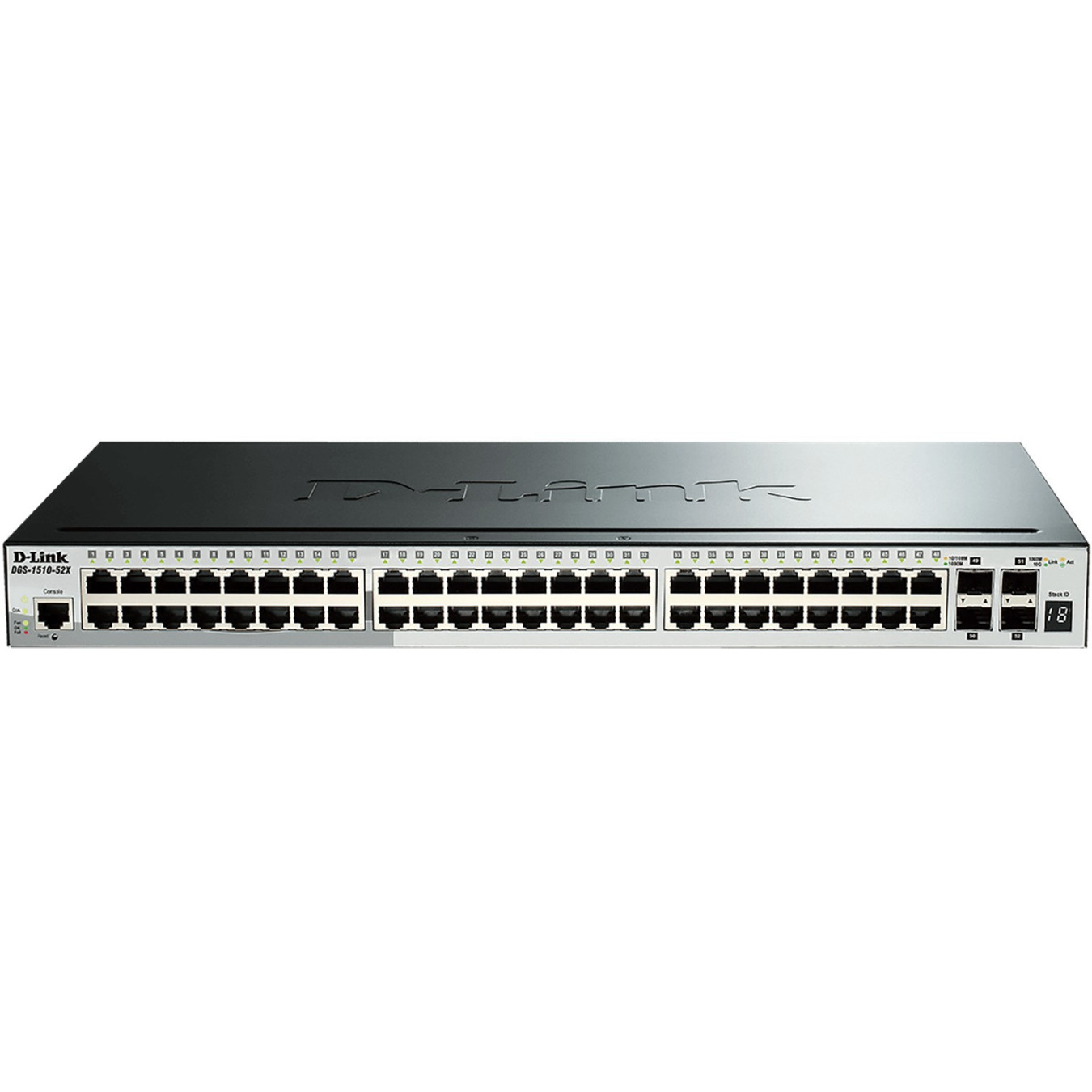D-Link DGS-1510-20/E - 20-Port Managed L2/L3 Gigabit Switch (16x RJ45, 2x SFP, 2x SFP+), 1U Rackmount, Grey