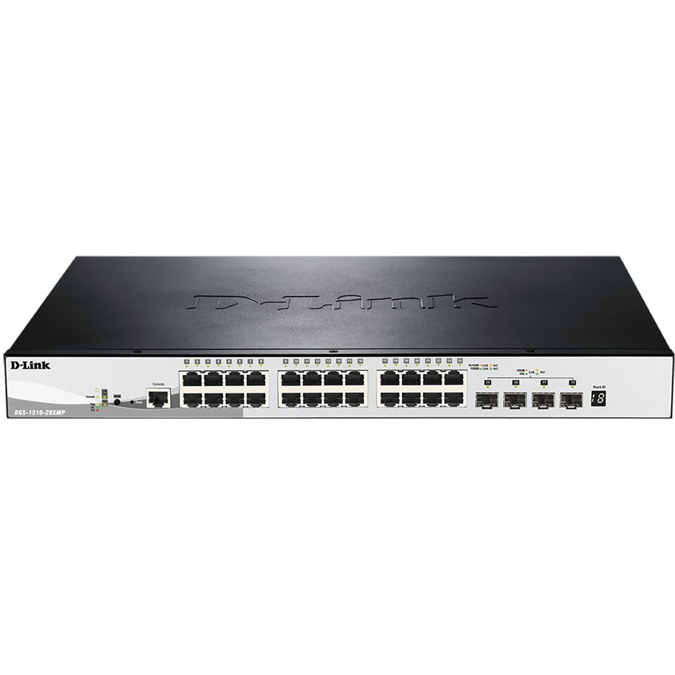 D-Link DGS-1510-20/E - 20-Port Managed L2/L3 Gigabit Switch (16x RJ45, 2x SFP, 2x SFP+), 1U Rackmount, Grey