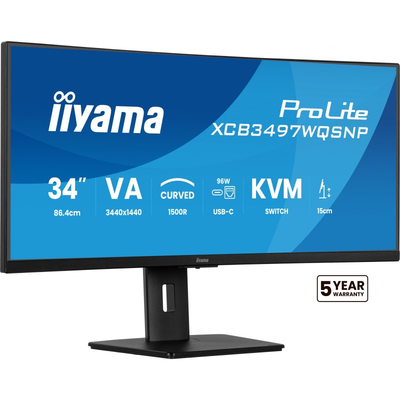 Buy 86.4cm 34' (3440x1440) iiyama ProLite XCB3497WQSNP-B1 21:9 UWQHD VA 0.4ms 12... in Cyprus, Nicosia, Limassol, Larnaka, Pafos