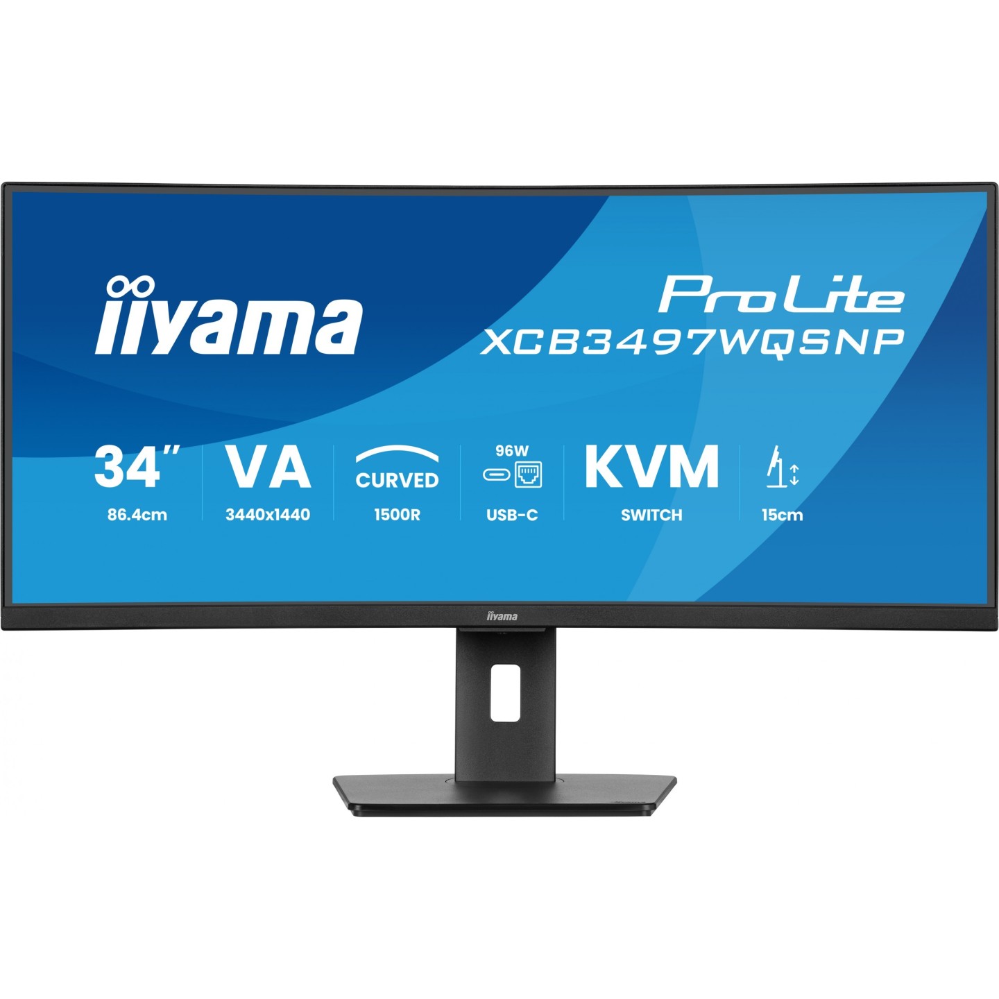iiyama ProLite XCB3497WQSNP-B1 34" 3440x1440 120Hz VA Curved USB-C KVM (Boxed) — Buy in Cyprus with Fast Delivery