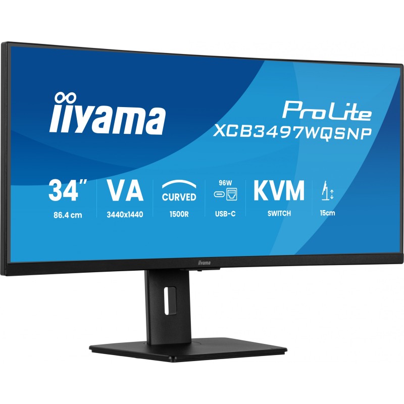 Buy 86.4cm 34' (3440x1440) iiyama ProLite XCB3497WQSNP-B1 21:9 UWQHD VA 0.4ms 12... in Cyprus, Nicosia, Limassol, Larnaka, Pafos