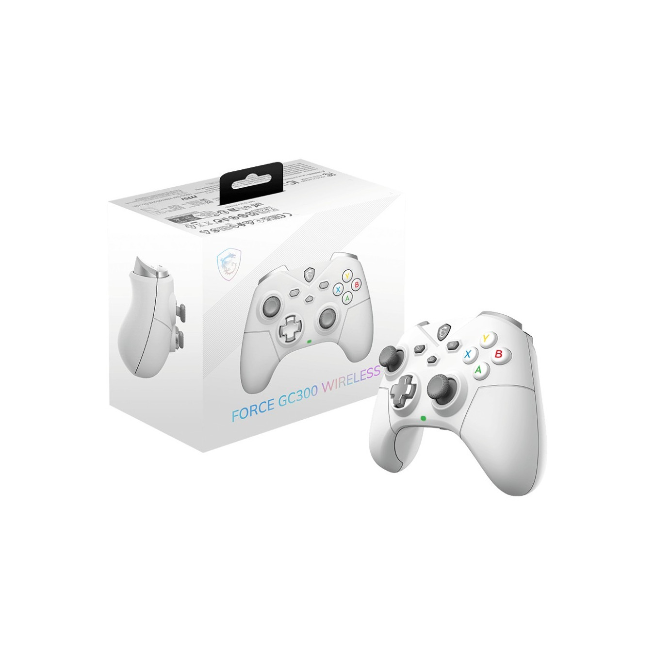 MSI Force GC300 W - Wireless White Gamepad for PC & Android, 2.4GHz + Wired USB, 20h Battery