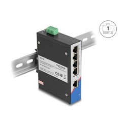 Industrie Gigabit Ethernet Switch 5 Port RJ45 für Hutschiene — Buy in Cyprus with Fast Delivery