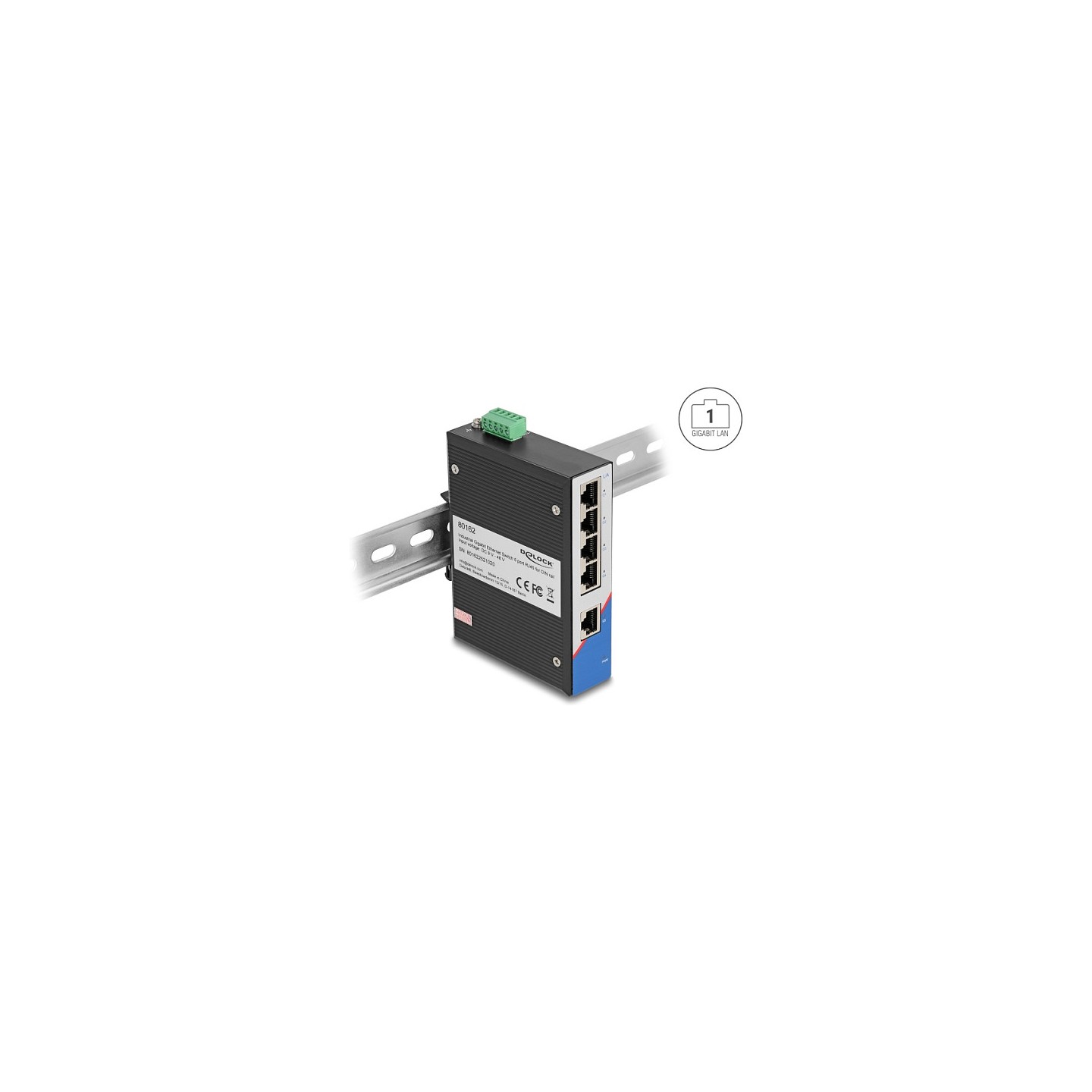 Industrie Gigabit Ethernet Switch 5 Port RJ45 für Hutschiene — Buy in Cyprus with Fast Delivery