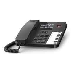 GIGASET DESK 600 schwarz schnurgebundenes Tisch- und Wandtelefon LC-Display 7 Direktwahltasten Telefonbuch Hrgertekom...