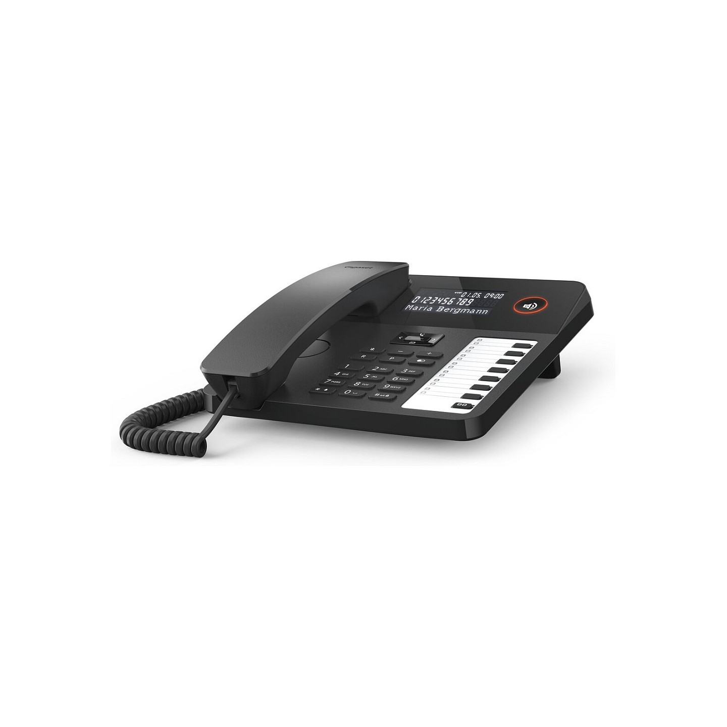 GIGASET DESK 600 schwarz schnurgebundenes Tisch- und Wandtelefon LC-Display 7 Direktwahltasten Telefonbuch Hrgertekom...